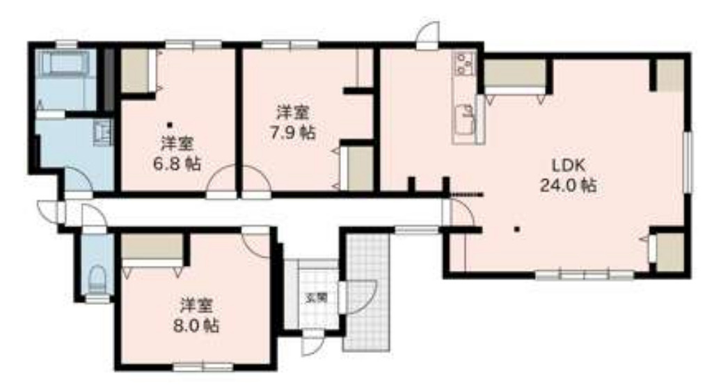 松本市大字島内　中古戸建の間取り|全室6帖以上のゆとりある3LDK！家族みんなが主役のお住まい。