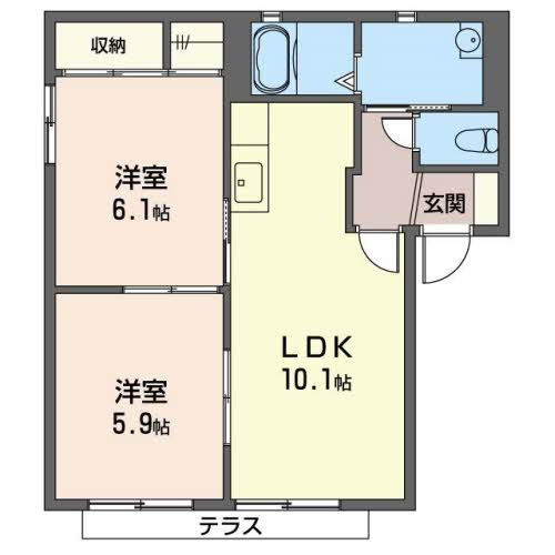 アミ緑町B棟の間取り