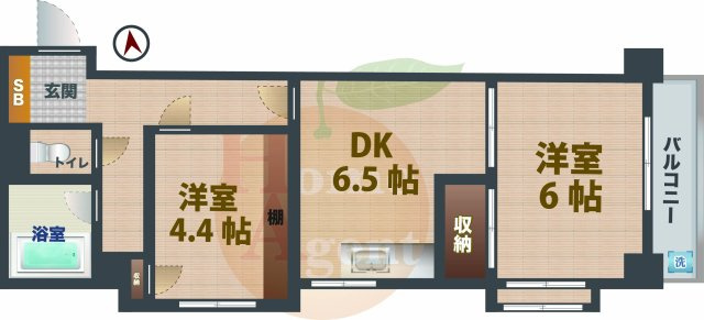 【間取り】 | グリーンキャピタル東高円寺 | 2DKのお部屋です。