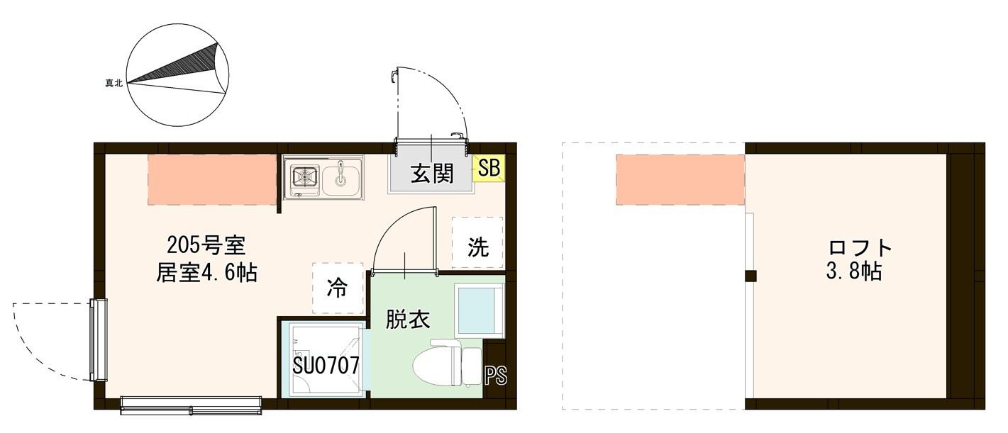 杉並区高井戸東３丁目のアパートの間取り