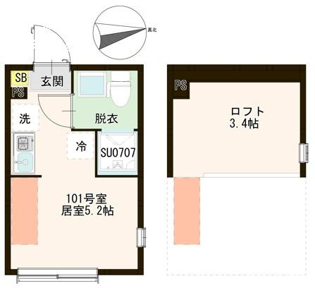 杉並区高井戸東３丁目のアパートの間取り