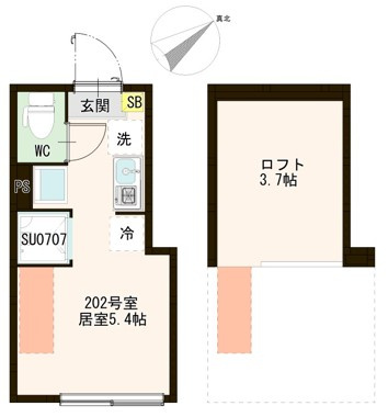 板橋区赤塚３丁目のアパートの間取り