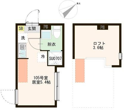 板橋区赤塚３丁目のアパートの間取り