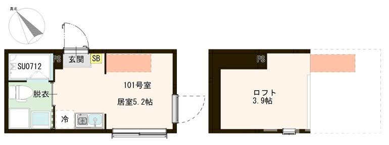 板橋区赤塚３丁目のアパートの間取り