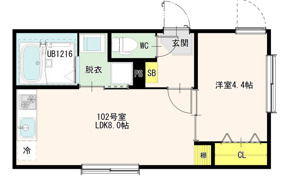 足立区中川４丁目のアパートの間取り