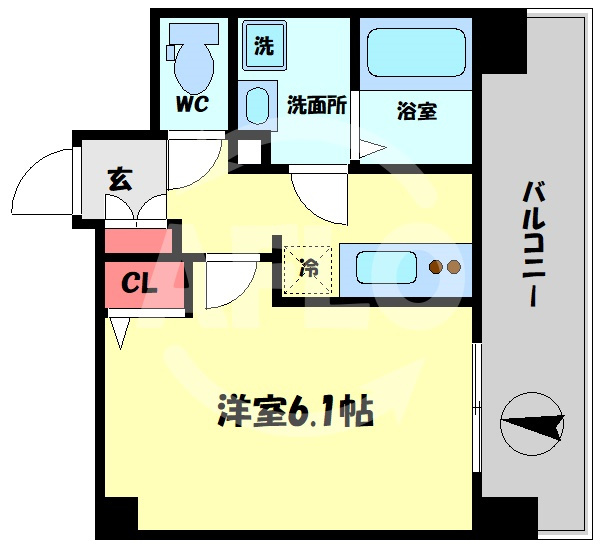 エスリード南森町の間取り|エスリード南森町　開放感のある間取り