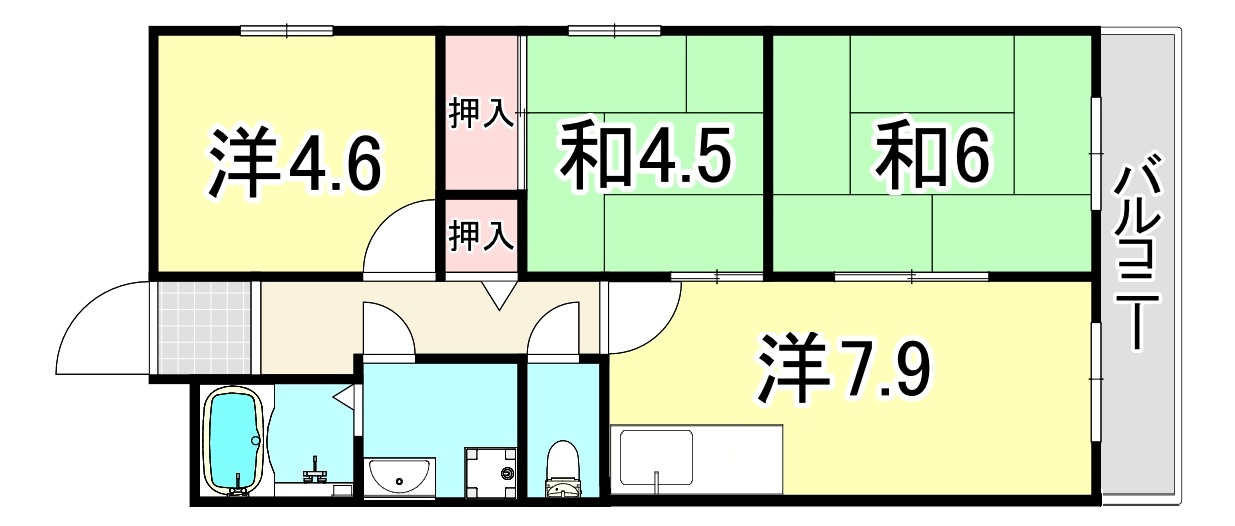 エイチツーオー杭瀬の間取り