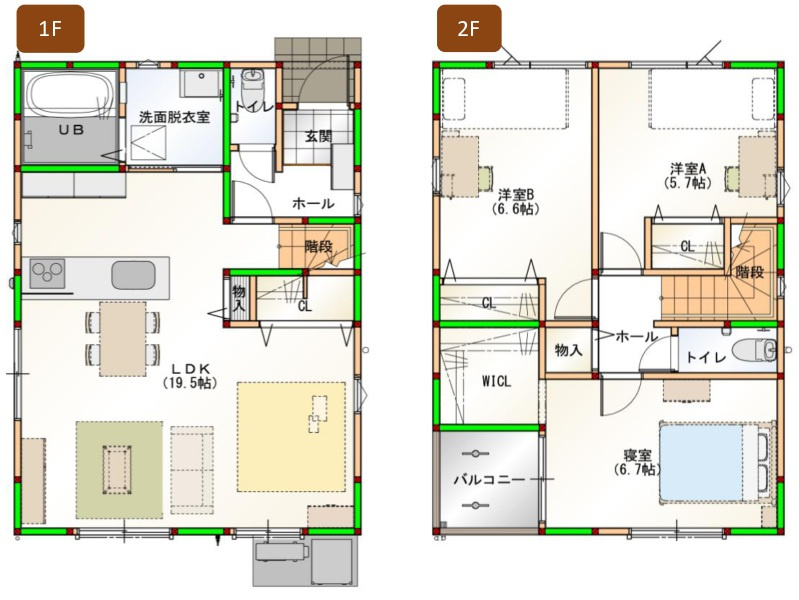 ■枚方市春日元町　新築一戸建ての間取り
