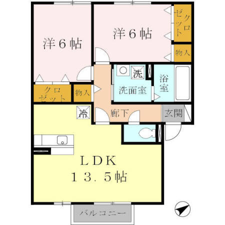 グランモア航　A棟の間取り