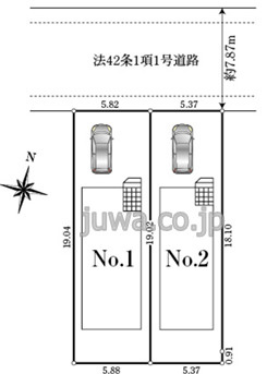 【新築分譲住宅】ふじみ野市谷田第1の区画図
