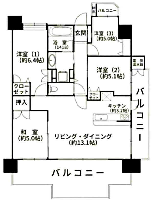 ヒューマインド美野島並木通りの間取り|家族構成やライフスタイルに合わせやすい、魅力的な間取り☆