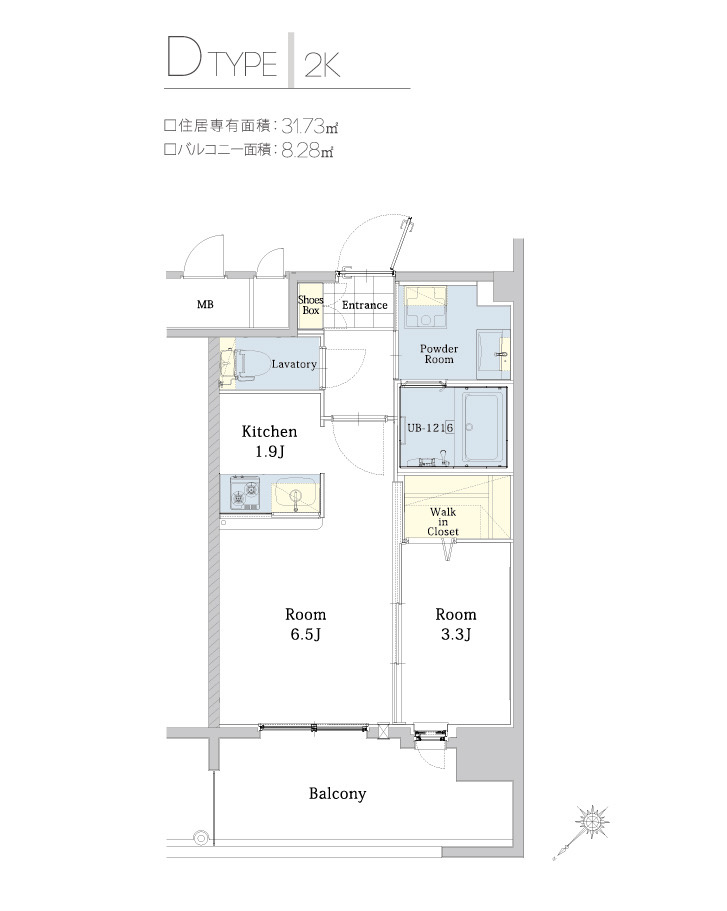 新品家具付きマンション博多駅東27(KaGood福岡)の間取り|※間取りと異なる場合は現状を優先します。