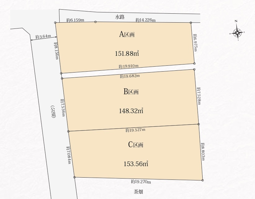 土地　入間市小谷田の区画図|約46坪の敷地