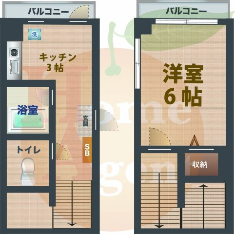 【間取り】 | ミレニアム新井 | 1Kのお部屋です。