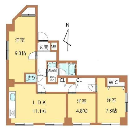 ストークハイム緑町の間取り|4方角部屋住戸につきまして日当たり・通風・開放感良好。2025年12月にリフォームをしていますので室内は大変きれいな状態です。