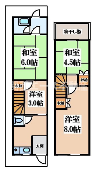 【間取り】 | 南上小阪貸家