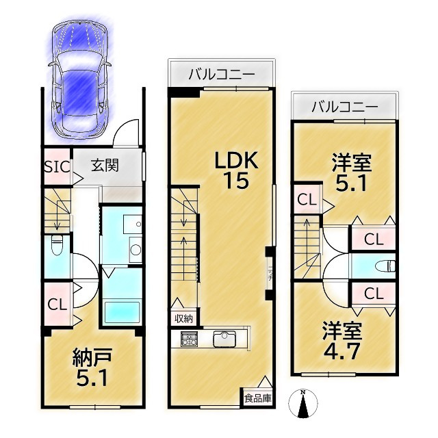 聖護院東町 新築戸建(D号地)の間取り