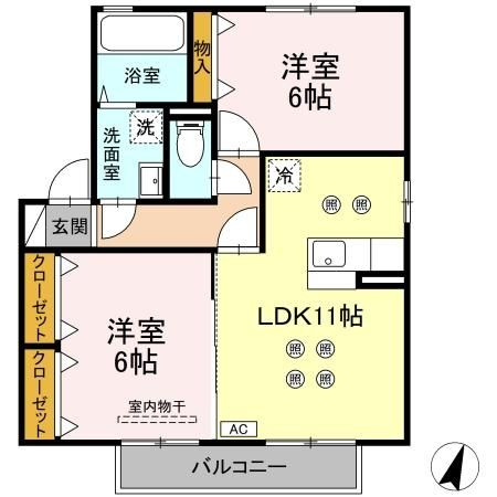 シーゲルSugu　A棟の間取り