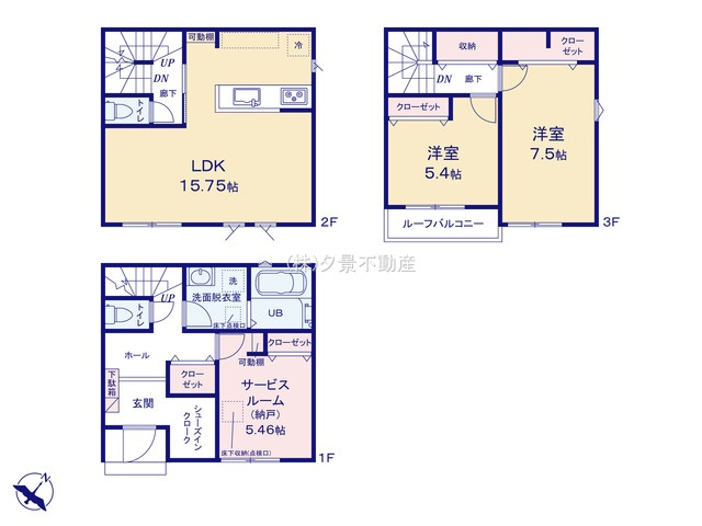 《仲介手数料無料》浦和区神明２丁目16-2新築一戸建てリナージュの間取り