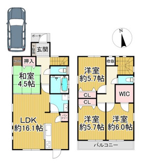 【間取り】 | 川西市新田2丁目1の7の33　中古一戸建て