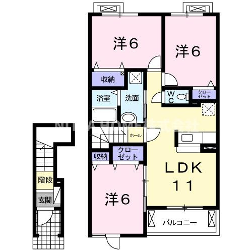 リーベの間取り|家族様にも十分な広めのお部屋です♪