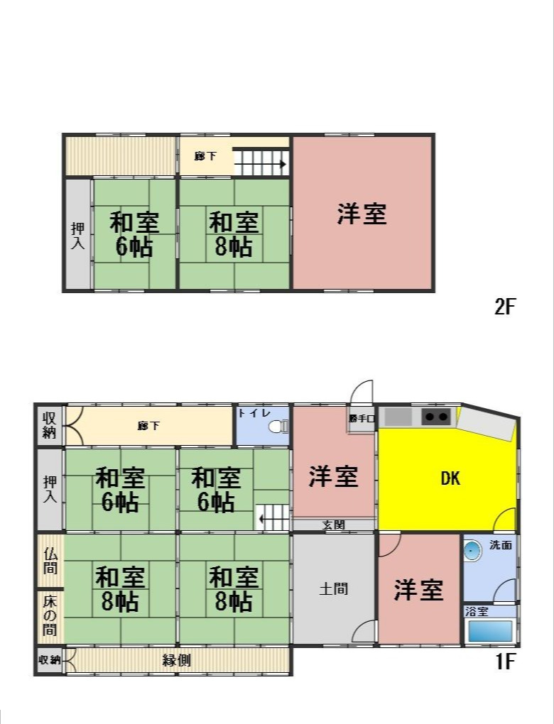 ６７２８５　岐阜市三輪宮西中古戸建ての間取り