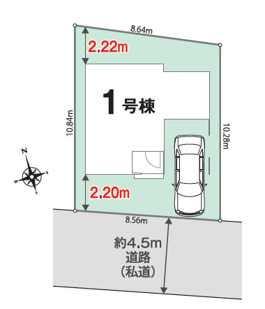 練馬区上石神井3丁目　利便×自然の快適住まい　長期優良住宅の区画図