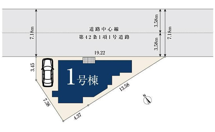 練馬区石神井台４丁目新築戸建の区画図