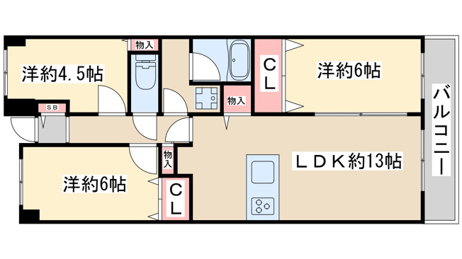 【間取り】 | ファミール北大阪リバーサイド B棟