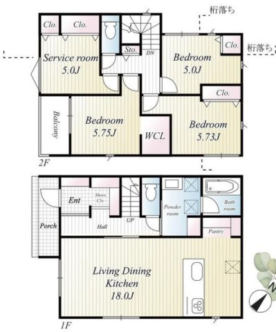 垂水区南多聞台４丁目　新築戸建て　2号棟の間取り
