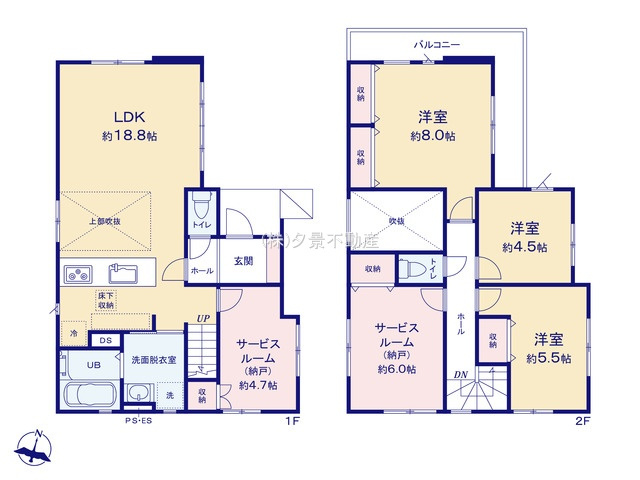 《仲介手数料無料》南区大字太田窪2929-2新築一戸建てケイアイグレイスの間取り