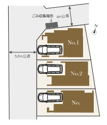 北区奈良町053③　新築一戸建て　03の区画図|3号棟