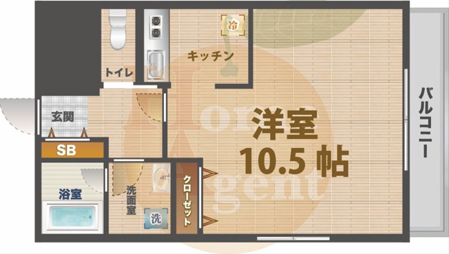 【間取り】 | カターラ阿佐ヶ谷 | 1Kのお部屋です。