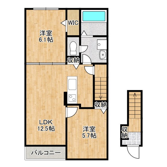 【間取り】 | オリーブ羽倉崎B棟