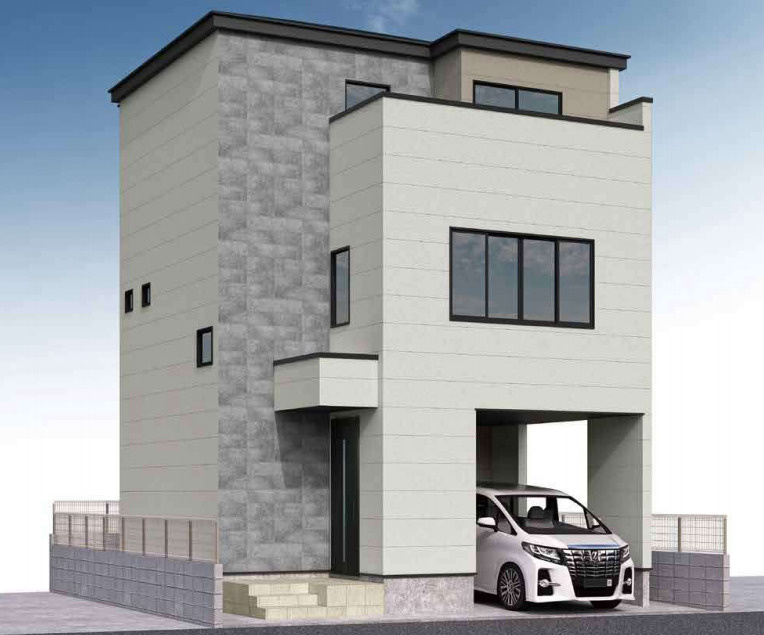 新築/新座市栗原6丁目の外観パース|外観パースです