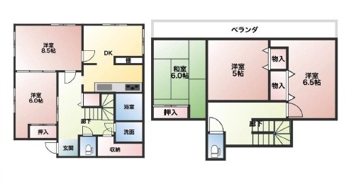 鶴ヶ島市藤金中古戸建の間取り