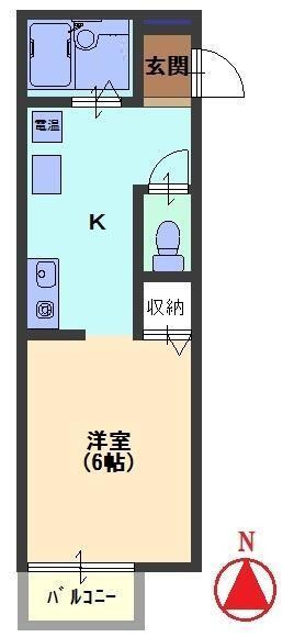 西之町ハイツ　Ｂの間取り