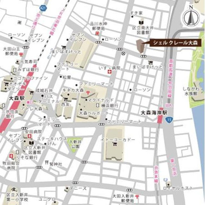 【地図】 | シェル　クレール大森