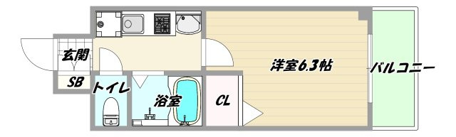 大阪市東淀川区西淡路１丁目の賃貸マンションの間取り