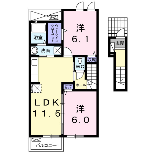 ハッピーメゾン　Ⅲの間取り