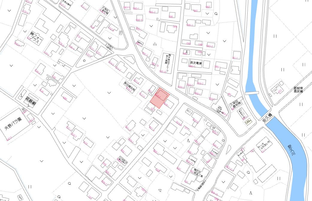 都城市安久町の売地の土地図