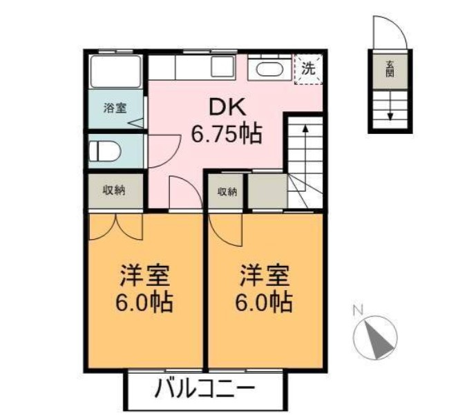 萩沢ハイツA棟仲介手数料（賃料の1.10ヵ月）の50％OFF対象物件！の間取り