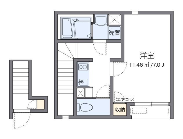 【間取り】 | クレイノフローリ | 代表的な間取のため実際の間取とは異なる場合があります