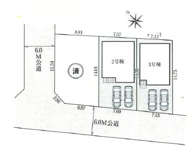 鶴ヶ島市脚折町新築戸建の区画図