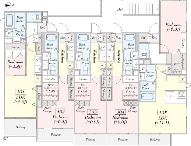 Horikiri M-RESIDENCEの間取り|3F間取り