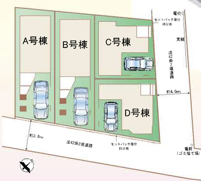 ●羽沢横浜国大駅　新築戸建の区画図