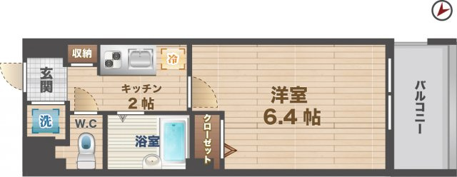 【間取り】 | フェニックス南阿佐ヶ谷 | 1Kのお部屋。