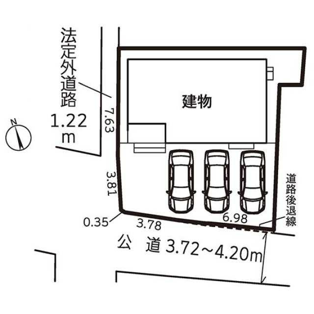 新築戸建て・仲介手数料無料）稲沢市祖父江高熊　１号棟の区画図