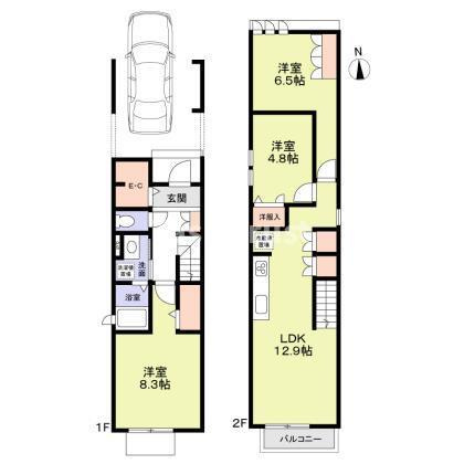 【間取り】 | 紅梅町戸建