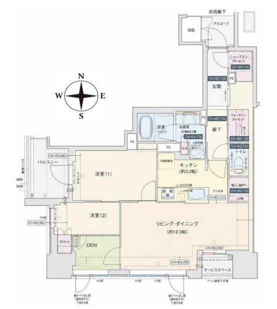 ジオタワー堺筋本町の間取り